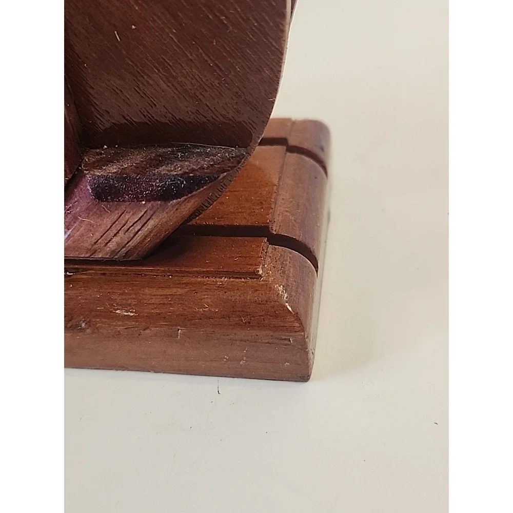 Handcrafted Tri-Colored Intarsia Wooden Napkin Holder  Abstract Floral Design